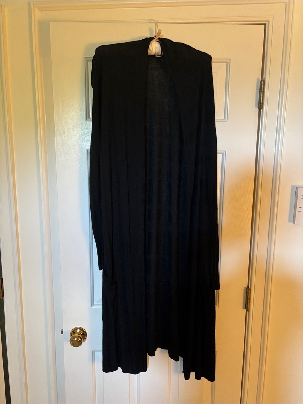 Merona Black Long Open-Front Drape Cardigan